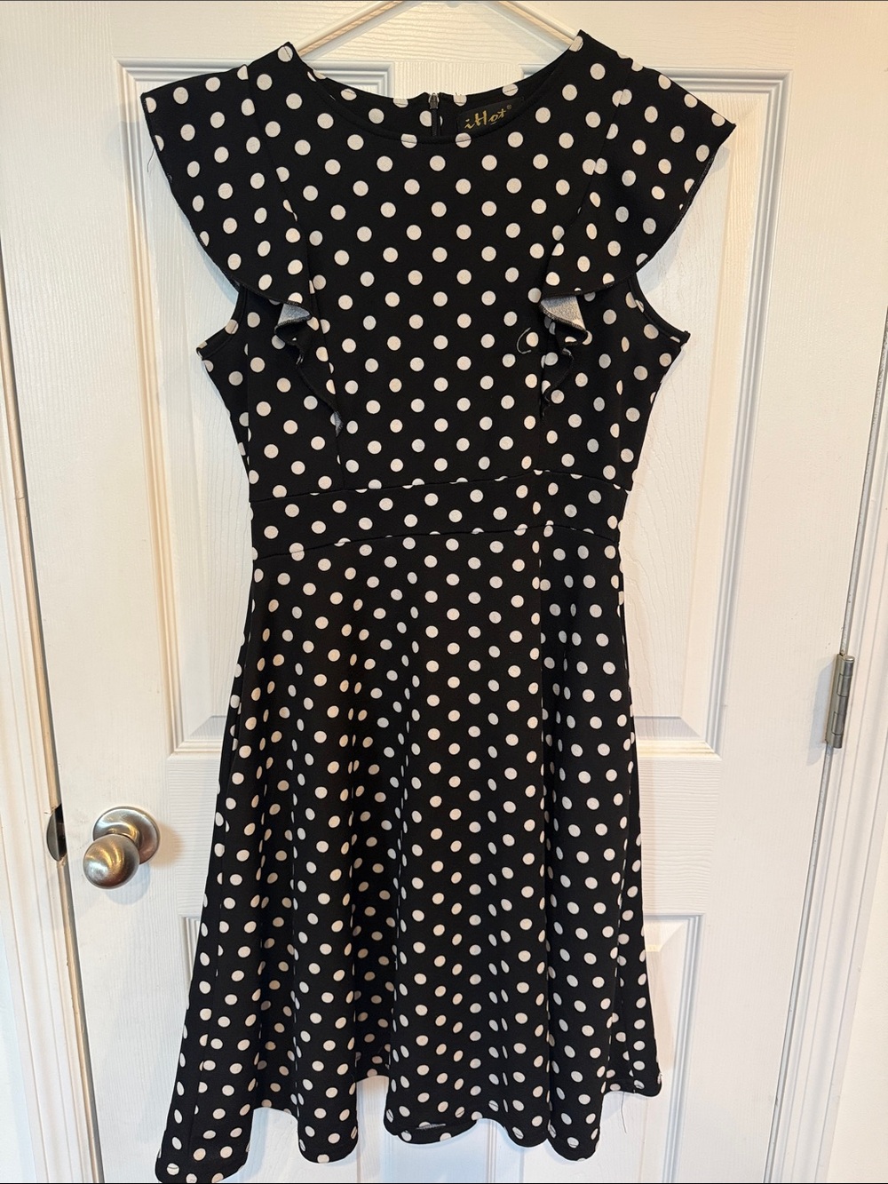 iHot Black and White Polka Dot Dress